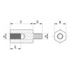 Hex spacer M/F [304-m] (304316040050)